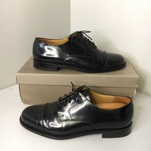 Cole Haan Caldwell black leather Cap toe Oxfords lace up mens 9 EE